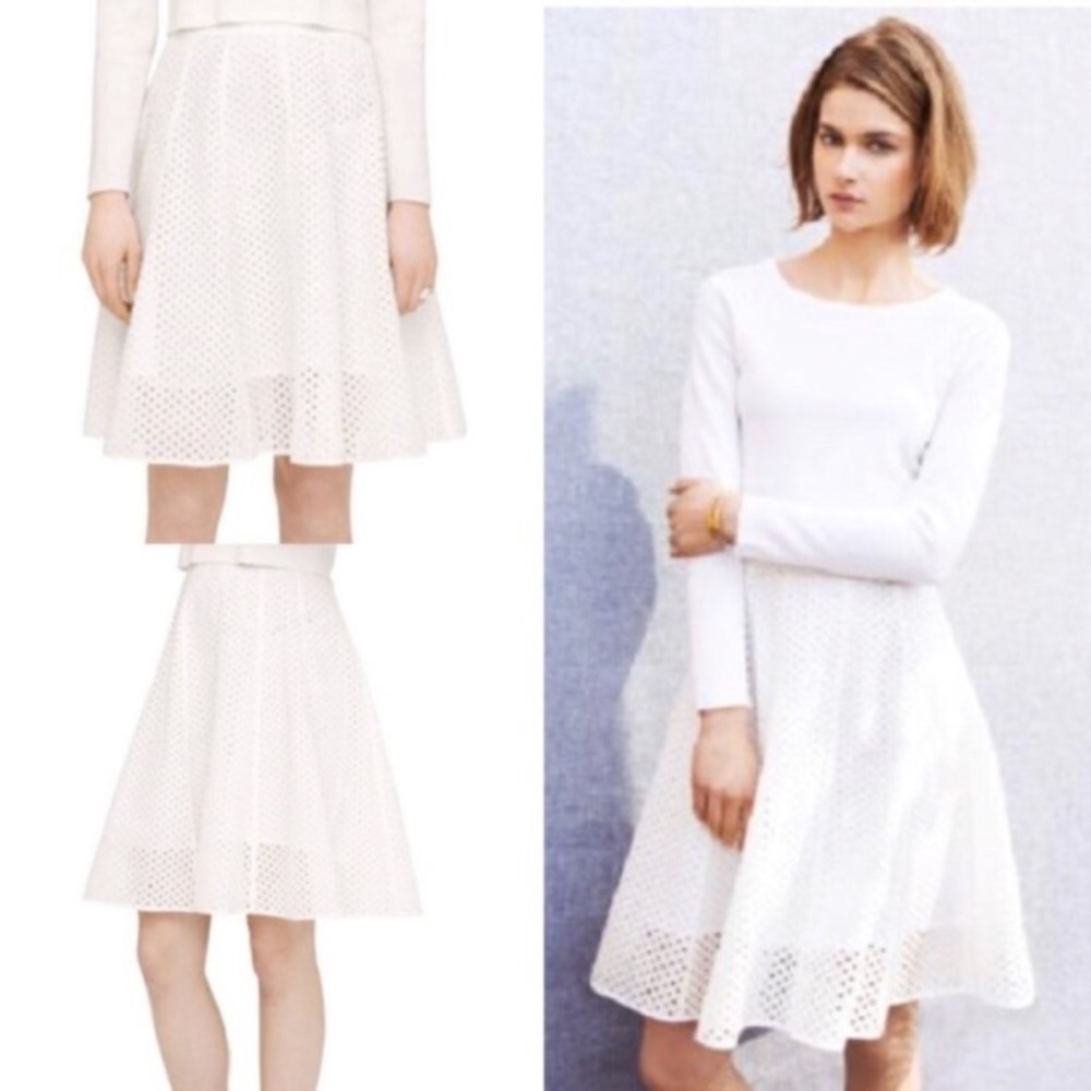 Club Monaco eyelet Stacy circle skirt with diamond cut out pattern NEW NWT